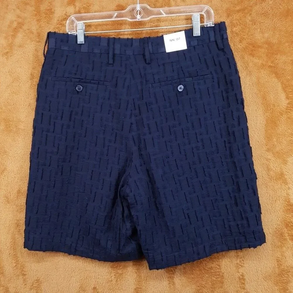 NN07 Shorts Mens Size 28 Navy Blue Textured Regular Fit 9